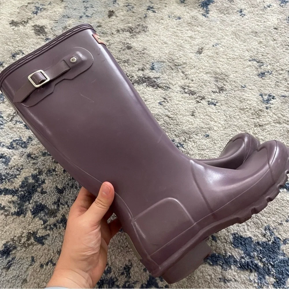 Hunter Classic Tall Rain Boots Lavender Purple Wellies Size 4